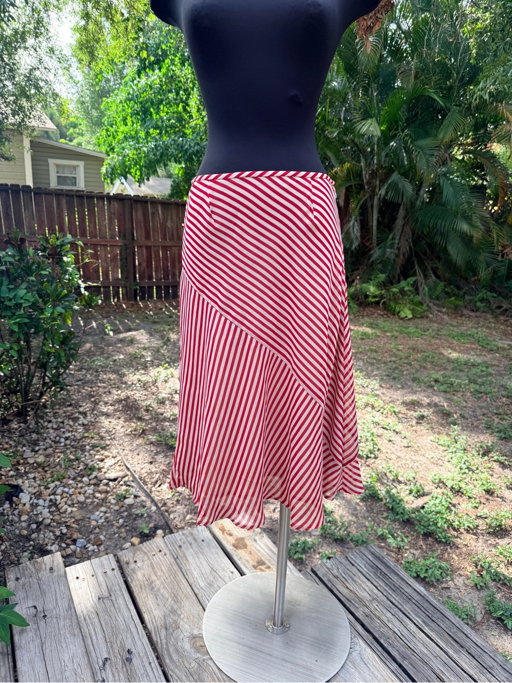 Vintage 90s 2000s Nine & Company Striped Midi Skirt